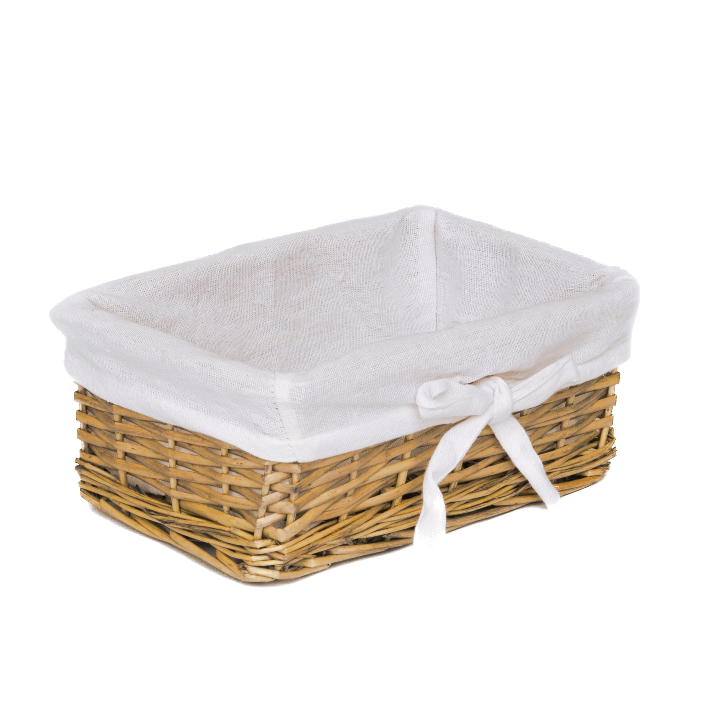Arthur Cameron - Extra Small Wicker Basket with Lining, Hand-crafted Small Wicker Tray - Wicker Storage Tray, Small Storage Basket, Wicker Storage Basket, Organiser Tray (Natural)