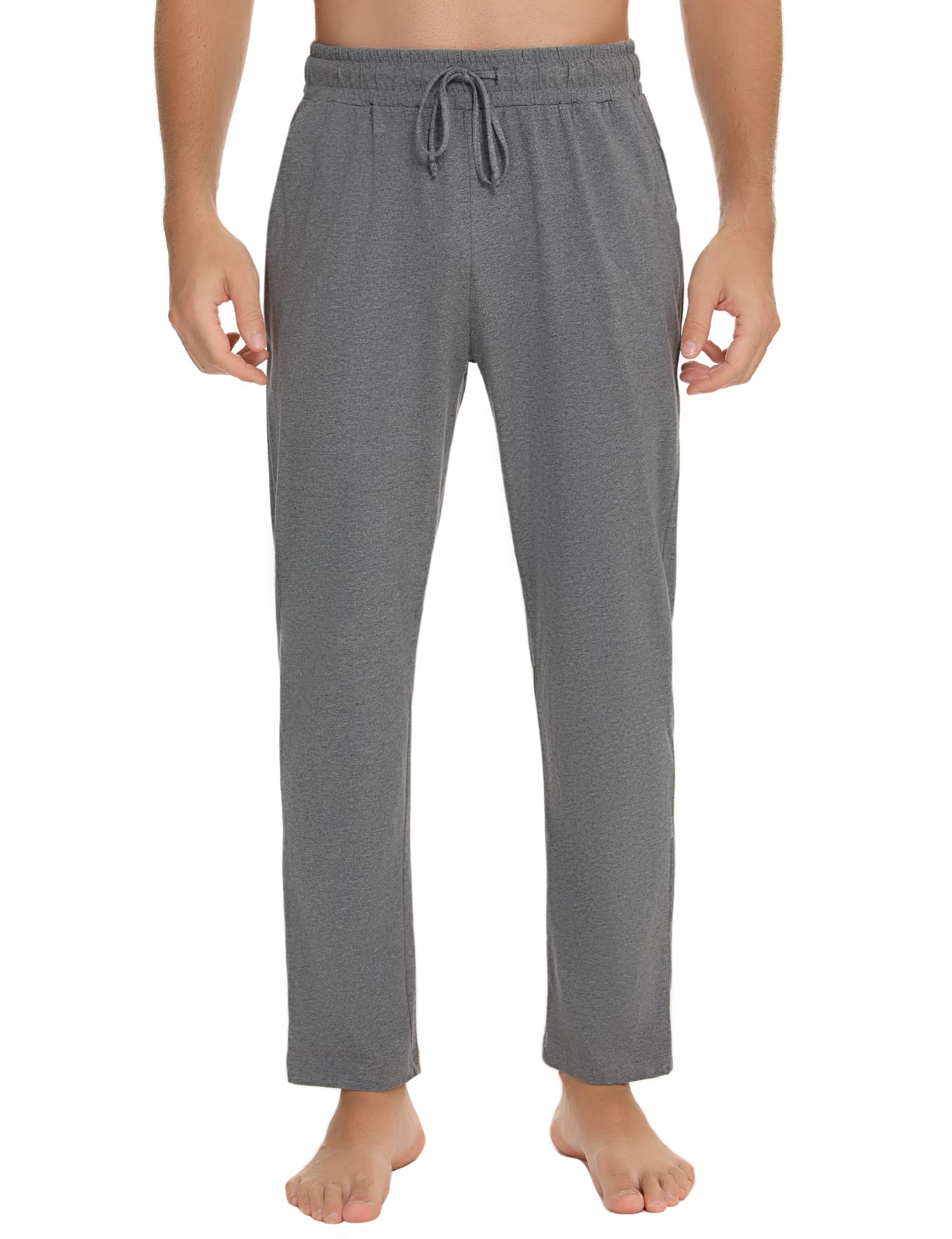 Marvmys Pantalon Pyjama Homme 100% Coton Long Pants de Couleur Unie avec Cordon de Serrage et Poches Confortable et Respirant S-3XL