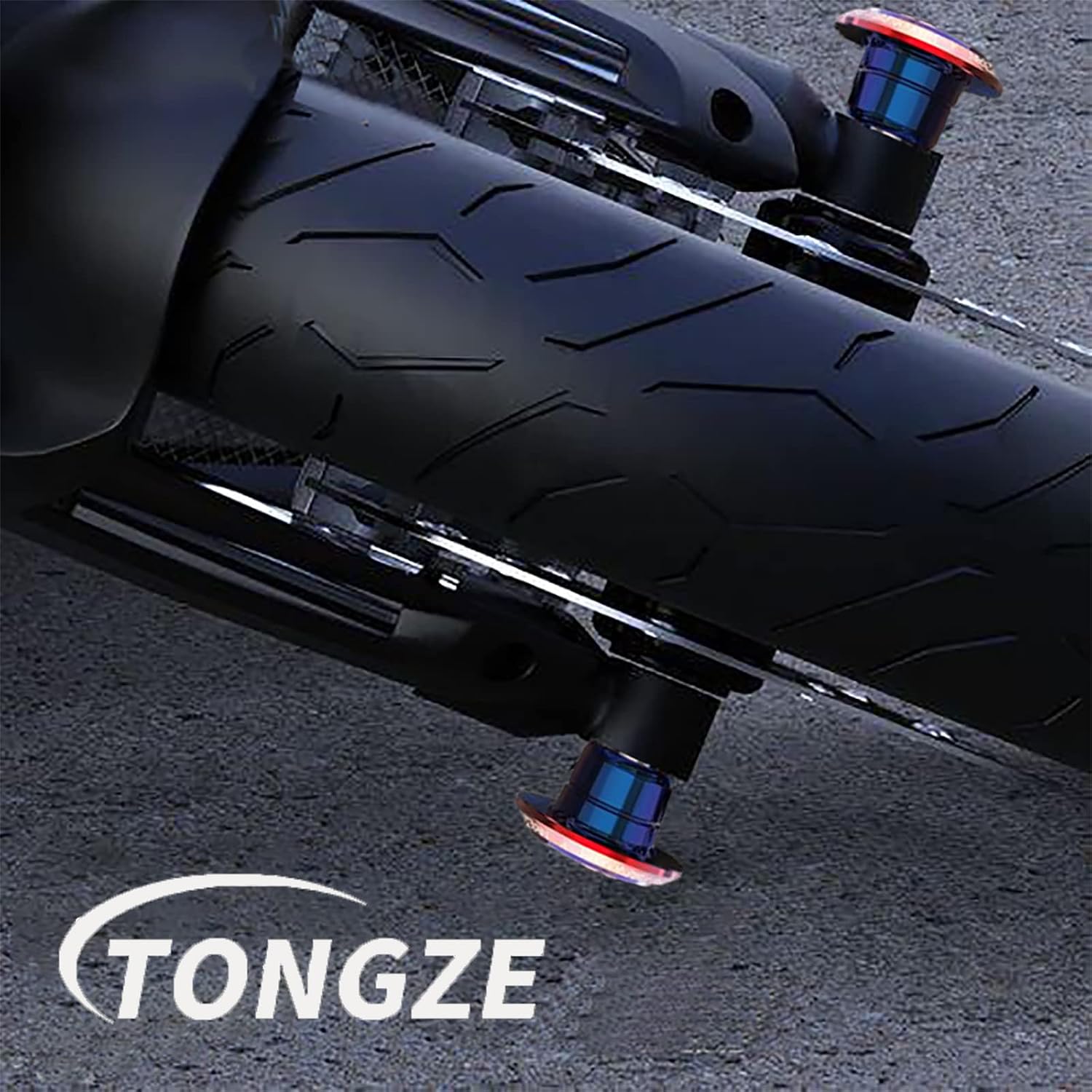 Motorcycle Frame Slider: Scooter Frame Sliders for Front Fork CNC Aluminum Wheel Frame Slider for Motorbike Motorcycle Frame Sliders Crash Protector 2 Pack (Blue & Black)