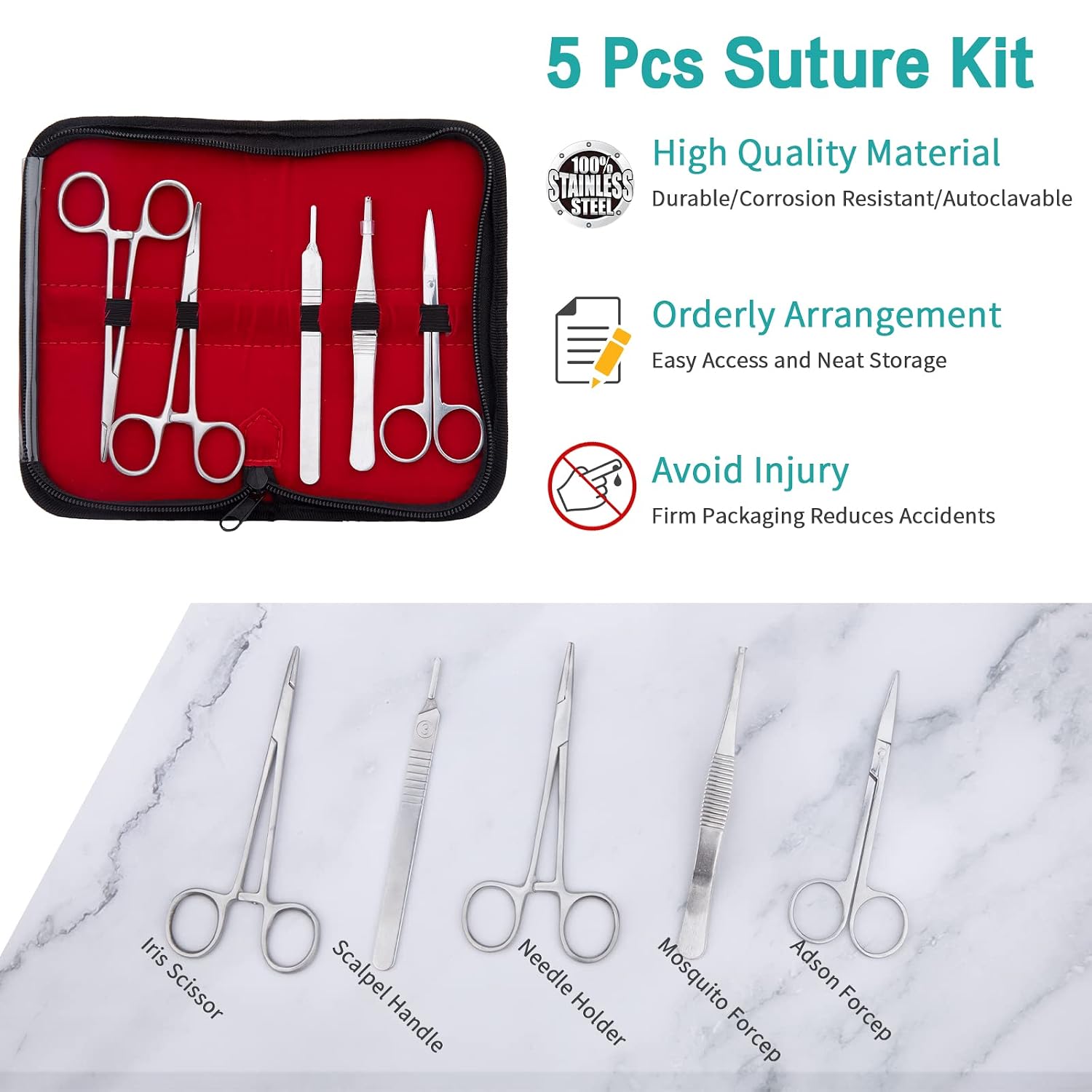 Dental Oral Practice Kit - Dental Training Kit with 4 Soft Silicone Oral Pad - 25 Pcs Set Practice Kit for Dentist Practice & Assistant Student Training