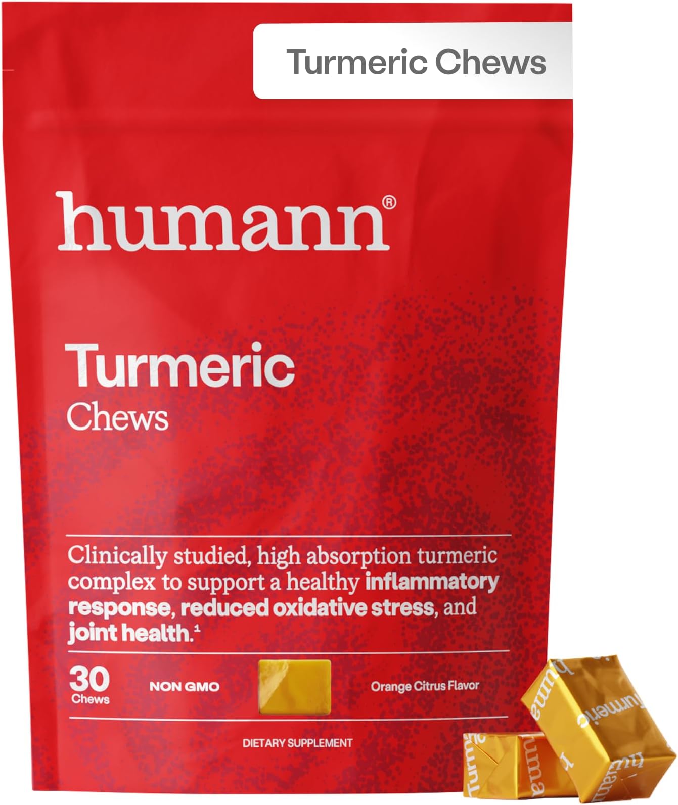 Turmeric Chews Supplement – Clinically Studied High Absorption Curcumin Complex - Orange Citrus Flavor – from SuperBeets Makers – Joint Health – 30 Count
