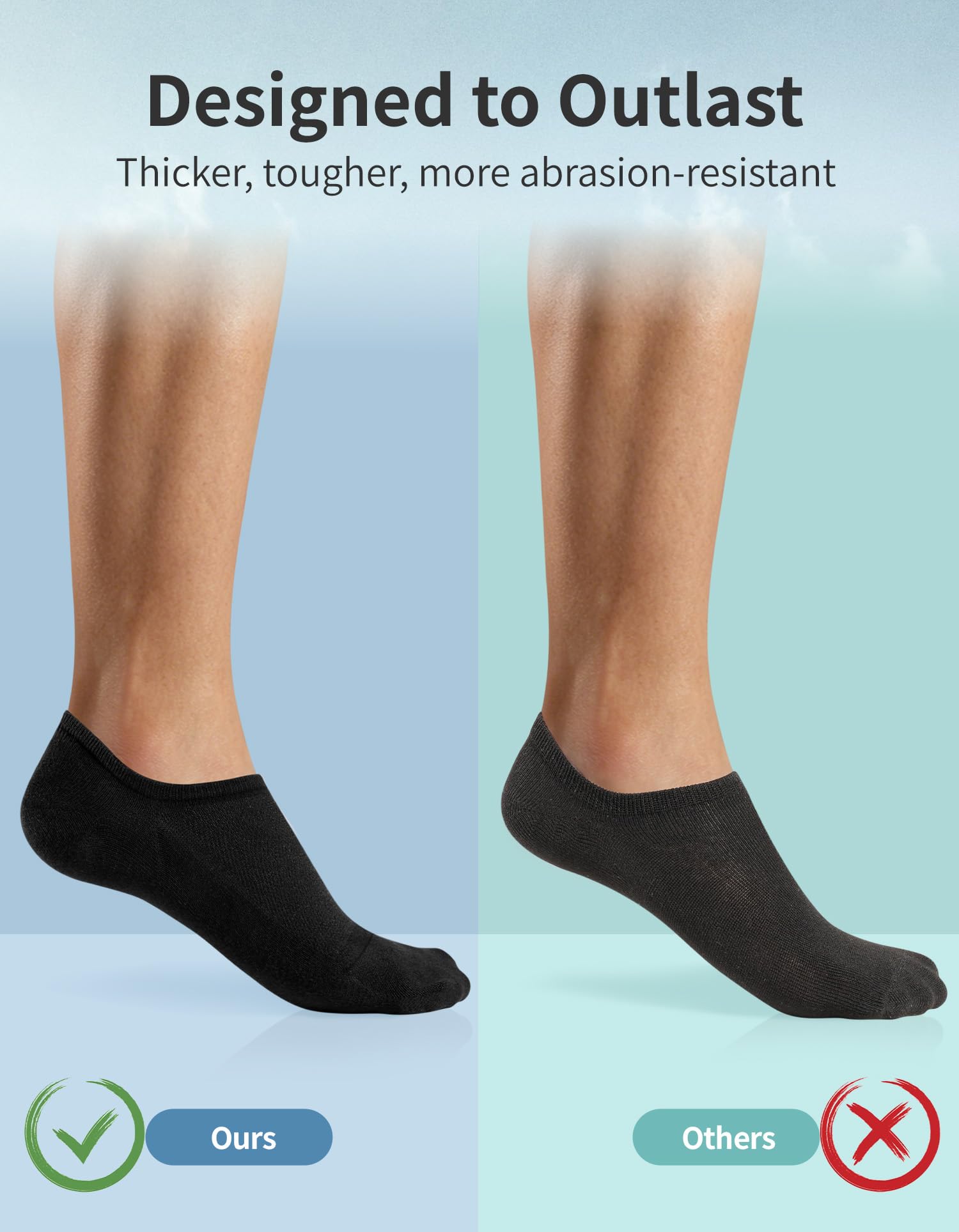CLOSEMATE 6 Pares Calcetines Invisibles Hombre Bajos de Algodon Transpirables Cortos Verano Antideslizantes Silicona Hombres y Mujeres