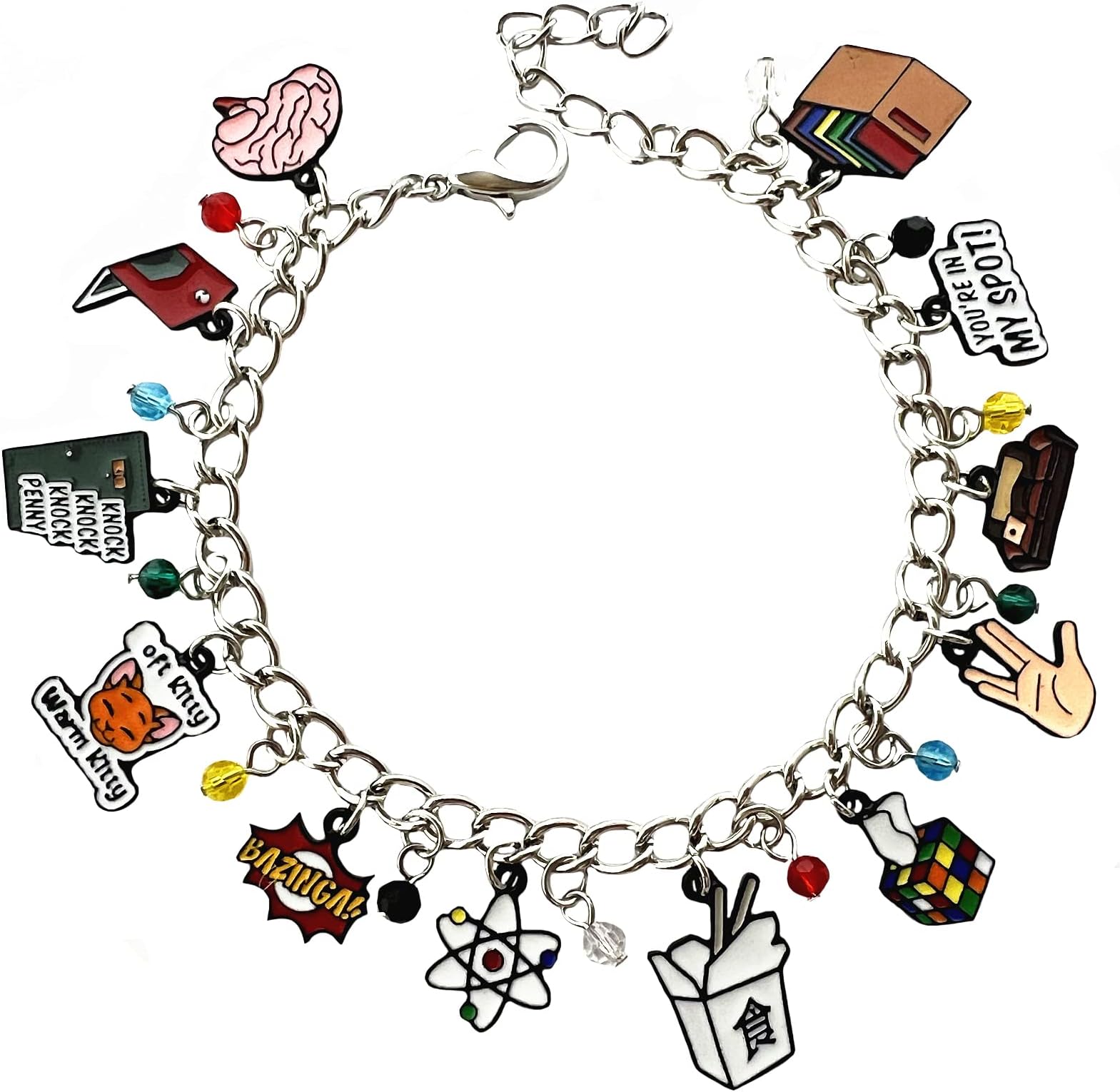 MVCBVVV Big Bang Thery Charm Bracelet Original Design Big Bang Theoy Bracelet Gifts for Men woman girl, Metal, no gemstone