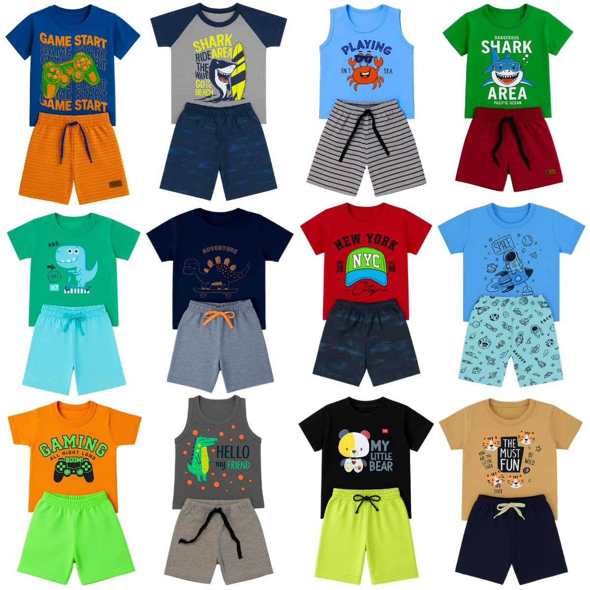 Kit 10 Peças Roupas Infantil Menino – Conjuntos de Verão com Camisetas e Bermudas, Leves e Confortáveis, Moda Infantil para Brincar e Passear 1 A 8 Anos em promoção! Veja a oferta e mais achadinhos de Meninos 4 Hoje é o melhor dia para comprar Kit 10 Peças Roupas Infantil Menino – Conjuntos de Verão com Camisetas e Bermudas, Leves e Confortáveis, Moda Infantil para Brincar e Passear 1 A 8 Anos com aquele preço maroto! Promoção! Aproveite a oferta! 4