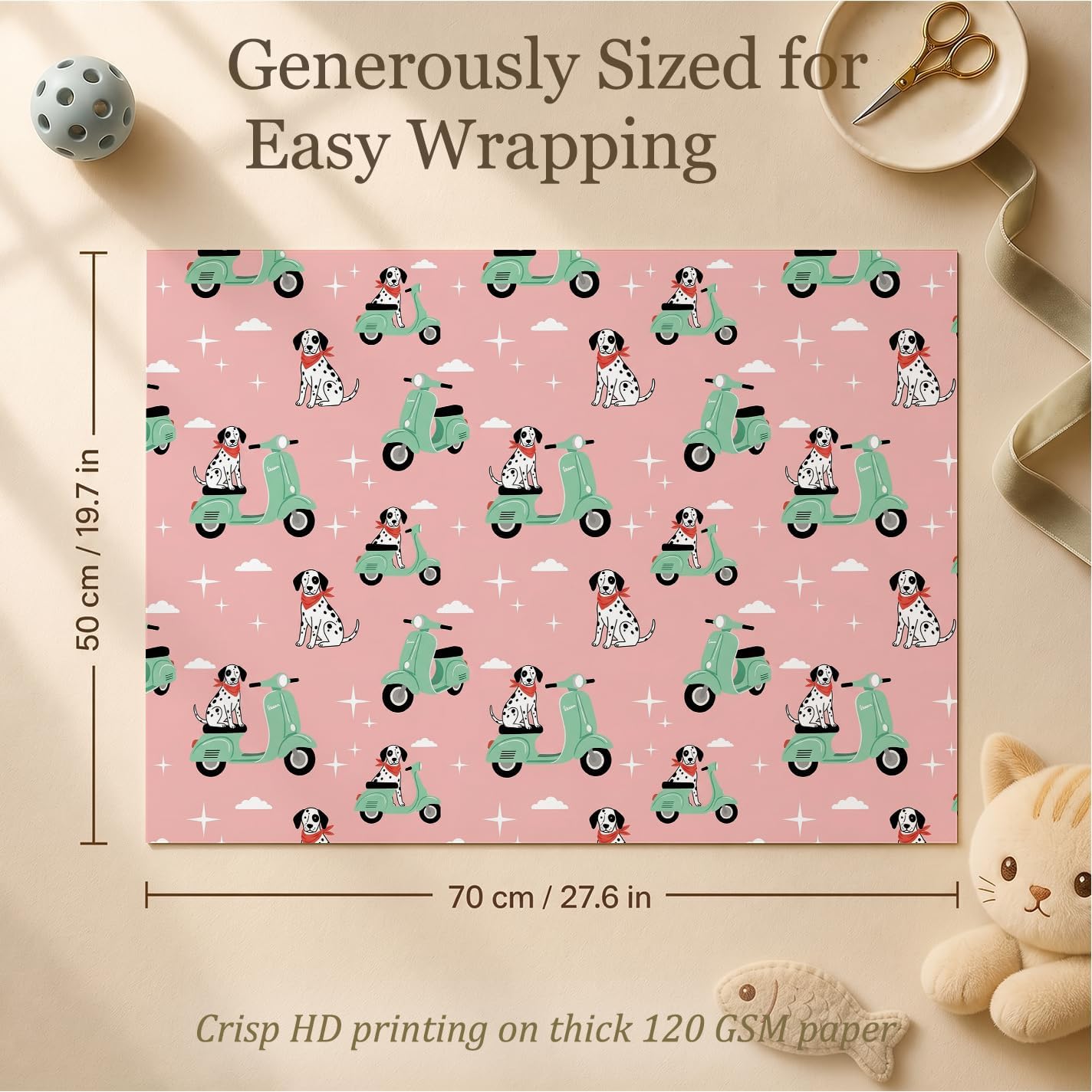 SHSEEN Dalmatian Dog Wrapping Paper, 19.6 x 27.5 in, 2 Sheets image 4