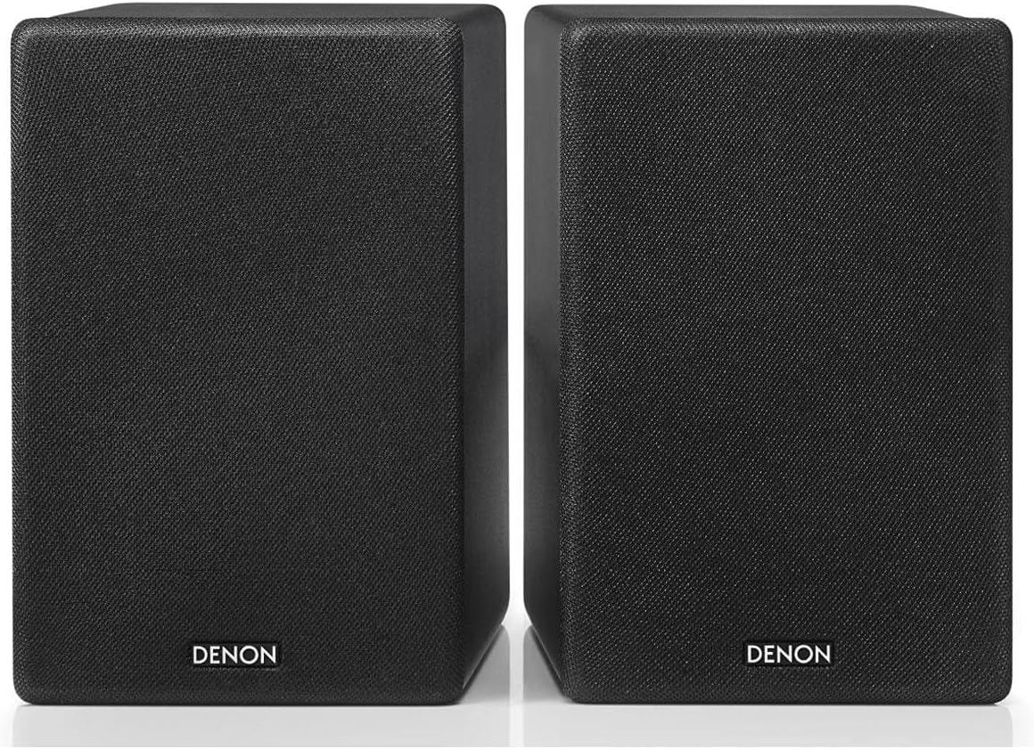 Denon SCN10 Speakers, Two-Way HiFi Speakers for TV Sound System, 2x 65W, Compatible with Receivers & Amplifiers, Elegant Design - Black SCN10BKEM