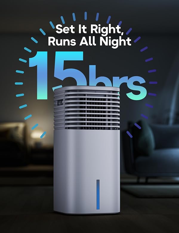 AEROZY Windowless Portable Air Conditioner, 24.4" Small Evaporative Air Cooler for Room No Window, 3-Speed Settings, 4 Modes, 7H Timer, Remote Control, 4 Ice Packs, Quiet AC Unit for Bedroom, White by AEROZY - Image 6