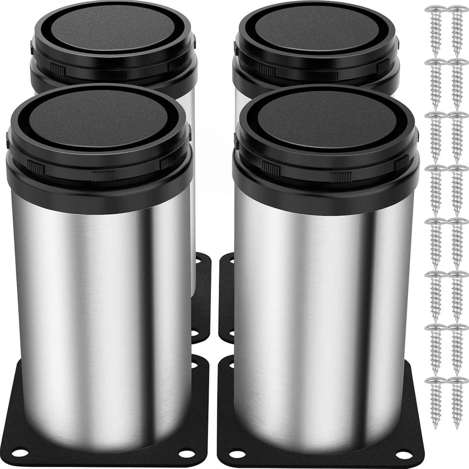 Anwenk Updated Stainless Steel Furniture Legs 4 Inches