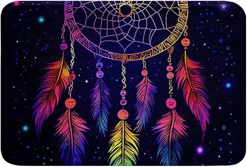 Dreamcatcher - Alfombra de baño de estilo bohemio de 16 x 24 pulgadas, alfombra de baño con atrapasueños arcoĂris para niños, adolescentes, jĂłvenes, Dreamcatcher - Alfombra de baño de estilo bohemio de 16 x 24 pulgadas, alfombra de baño con atrapasueños arcoĂris para niños, adolescentes, jĂłvenes,