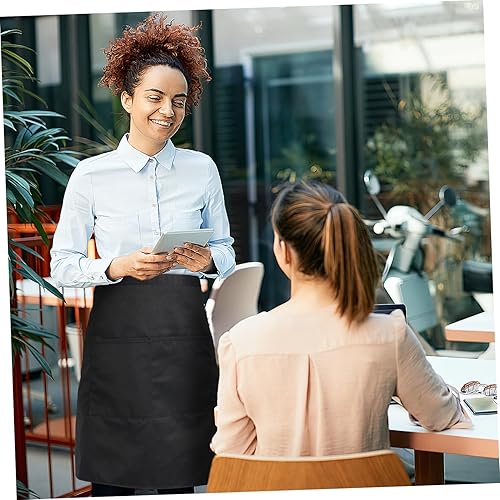 Miniatura 8 de TIDTALEO Dishwashing Apron Bistro Apron Mens Work Apron Chef Apron Black Aprons for Servers Cooking Apron Grill Apron Short Delantales Para Meseras