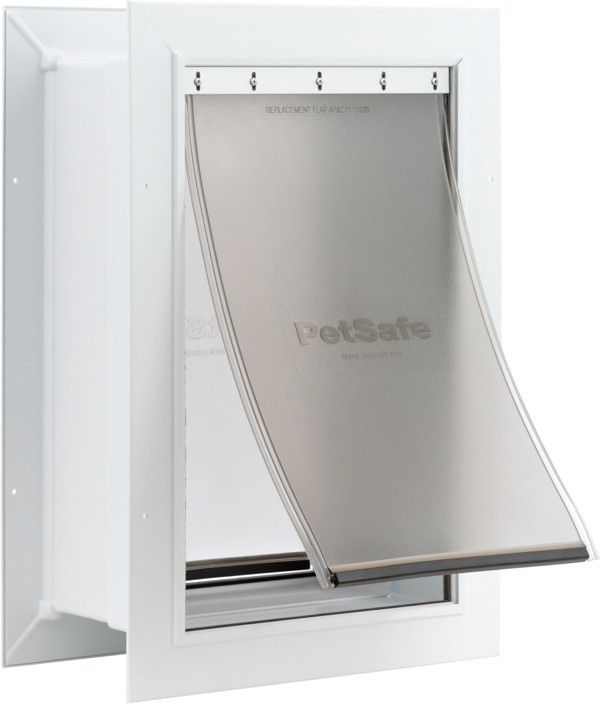 Wall Entry Pet Door - Rust-Free Telescoping Frame - Easy Install for Interior & Exterior Walls 4 3/4" - 7" Thick - Large - for Pets Up to 100 lbs