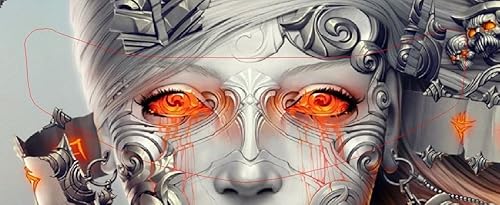 Miniatura 2 de GRAPHIX EXPRESS Calcomanía gráfica para visera de robot, casco compatible con Icon Shoei Bell HJC Scorpion AGV V2 (robot V07)