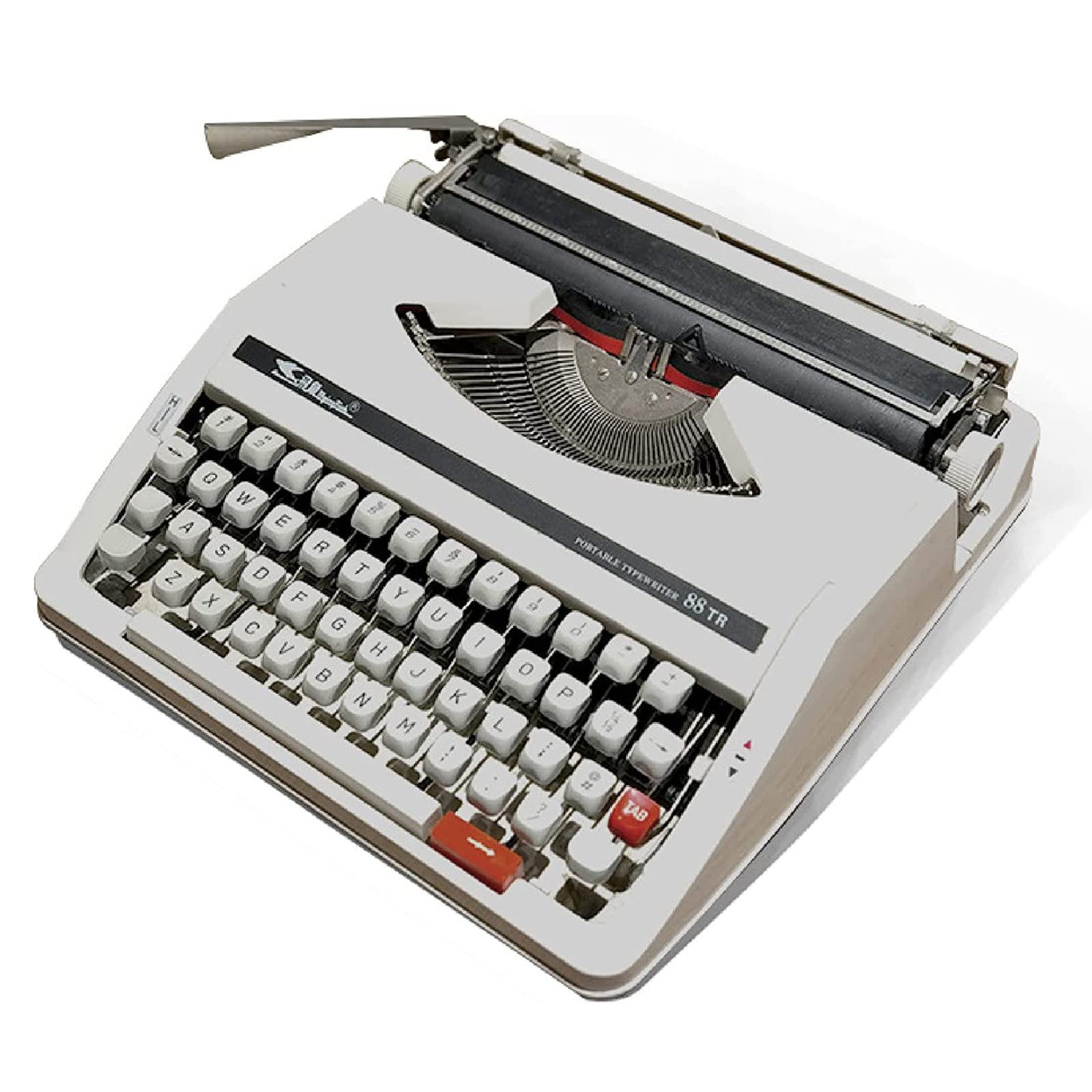 Retro Schreibmaschinen, Vintage Schreibmaschine mechanisch,Schlanke und Langlebige Klassische Schreibmaschine für Schriftsteller, Literarische Retro-Sammlung Geschenk 30 * 30 * 10CM,White