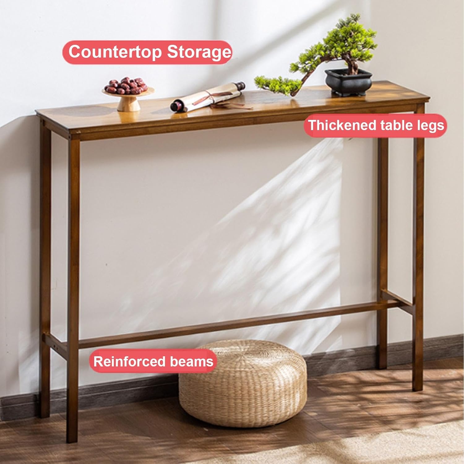 Rectangular bar Table High Table Bar Bar Counter Table High bar Table Industrial Dining Table high Counter Height bar Table for Dining Room Kitchen or Living Room(100 * 100cm/39.3 * 39.3in)