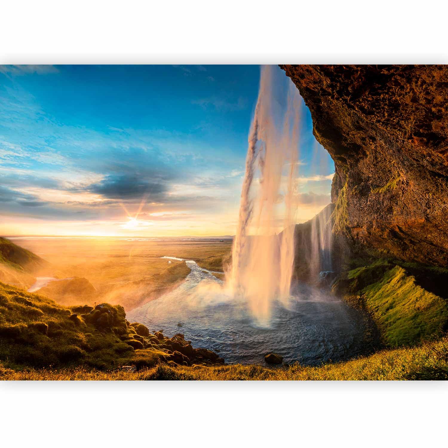murando Photo Wallpaper Waterfall 500x 350 cm/196,8" x 137,8" Non-Woven Premium Art Print Fleece Wall Mural Decoration Poster Picture Design Modern Landscape Nature Forest c-C-10004-a-a — image 1