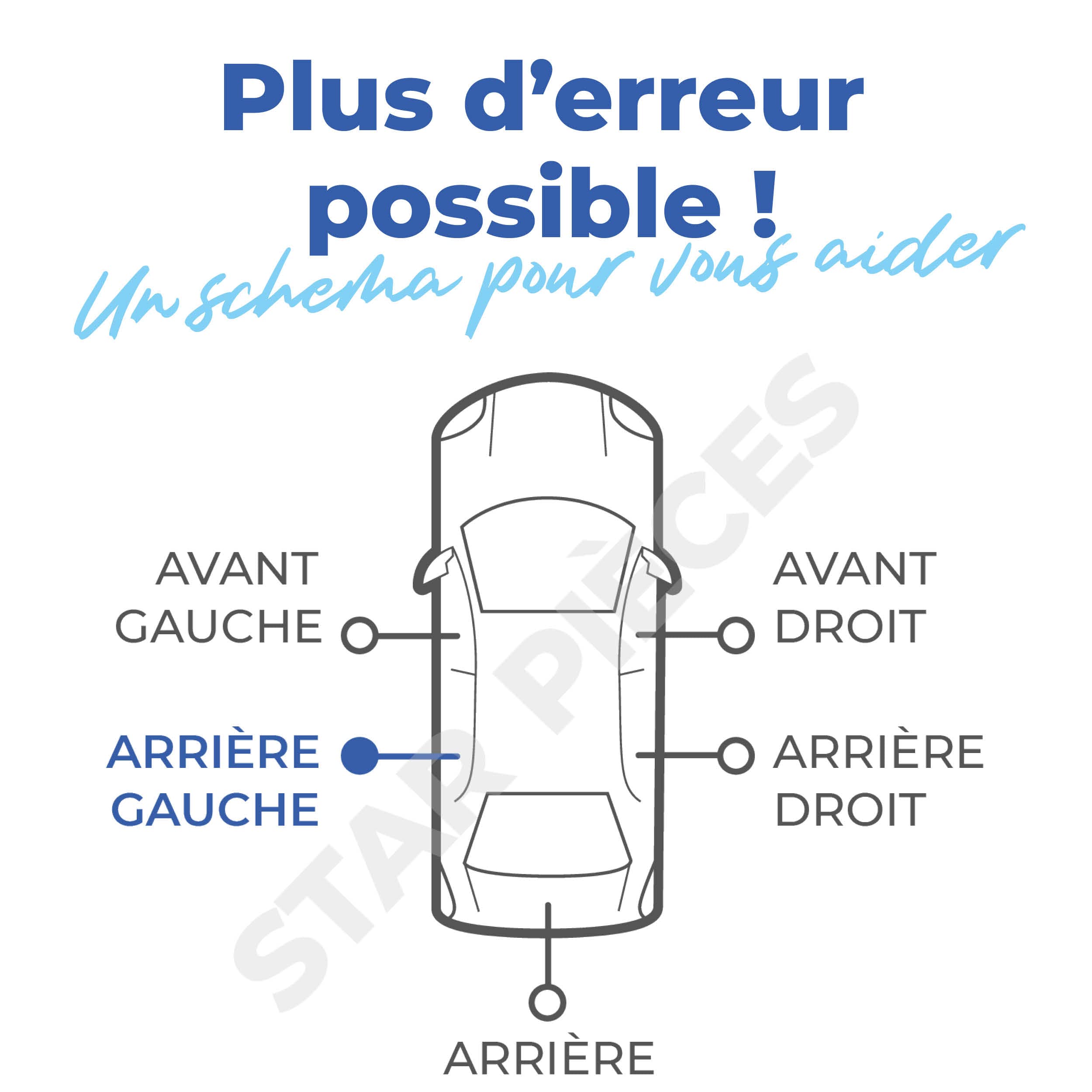 STARKIT PERFORMANCE Serrure de Porte pour Golf 4, Passat, Leon, Toledo 2, Octavia, Arosa, Lupo, New Beetle (1996-2010) ARRIÈRE Gauche. Centralisation de Porte