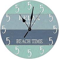 Vista 15 de Quartz Wooden Round Wall Clocks Barn Red Wood Clock Rustic Red Clocks for Farmhouse Decor Silent Wall Clock Modern Wall Hanging Wooden Clock for