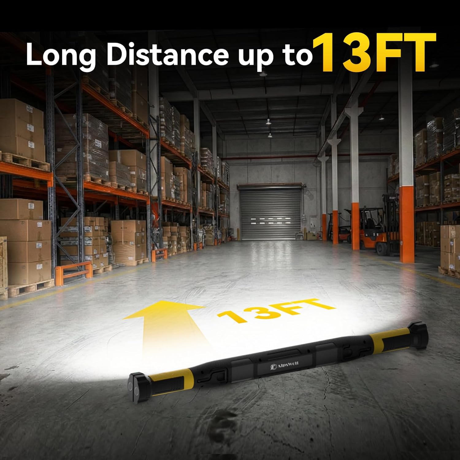 AlpsWolf Magnetic Rechargeable Work Light - 3000LM LED Light Bar, 5200mAh Underhood Light with 360°Rotatable Hook and Clip, 3 Brightness Modes for Car Repair, Workshop, Emergency (1PC)