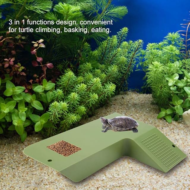 Foto 4 de 7 de TOPINCN Turtle Frog Isla Flotante Ecológico Multifuncional Seguro Saludable Mascotas para Mascotas Reptiles…