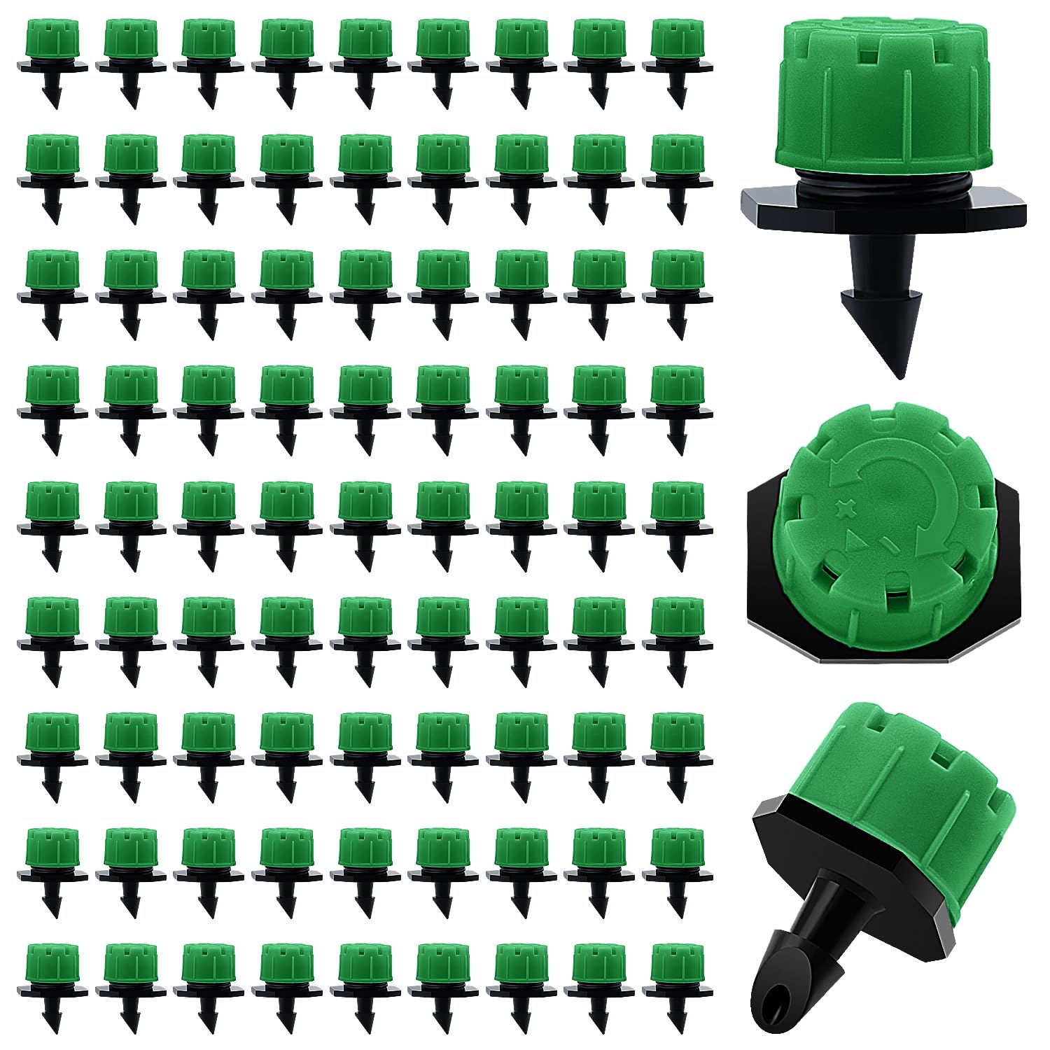 Kit Irrigation Goutte à Goutte 100 Pièces - Goutteurs Réglables + Buses + Raccords T Pour Tuyau 4/7 Mm