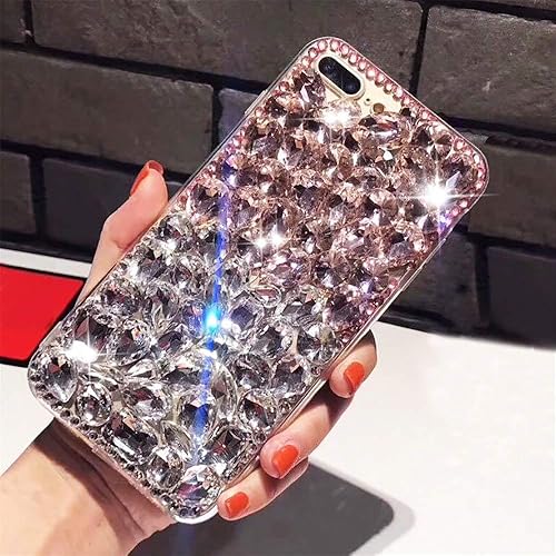 Funda para Motorola Moto Edge Plus, Moto Edge +, funda 3D hecha a mano con piedras impresionantes de cristal con diamantes de imitación para Moto