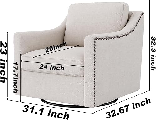 Miniatura 2 de Luxyhome - Silla giratoria de barril 360, de terciopelo, moderna silla decorativa tapizada de mediados de siglo, silla auxiliar redonda de sherpa