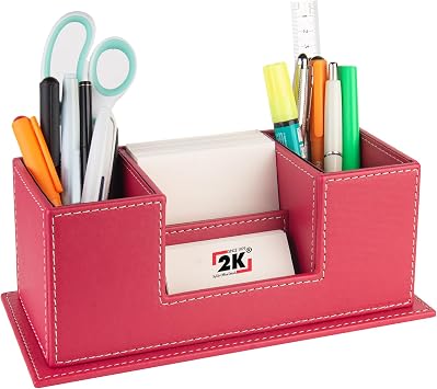 Masa st  Deri Organizer Kalemlik 4 G zl  Desktop Organizer Rainbow Vegan 10x12x25 cm. Fu ya