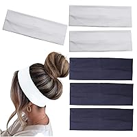 Vista 12 de 6 diademas negras para mujer, diadema de algodón antideslizante, elástica, soporte para la cabeza, accesorios para el cabello