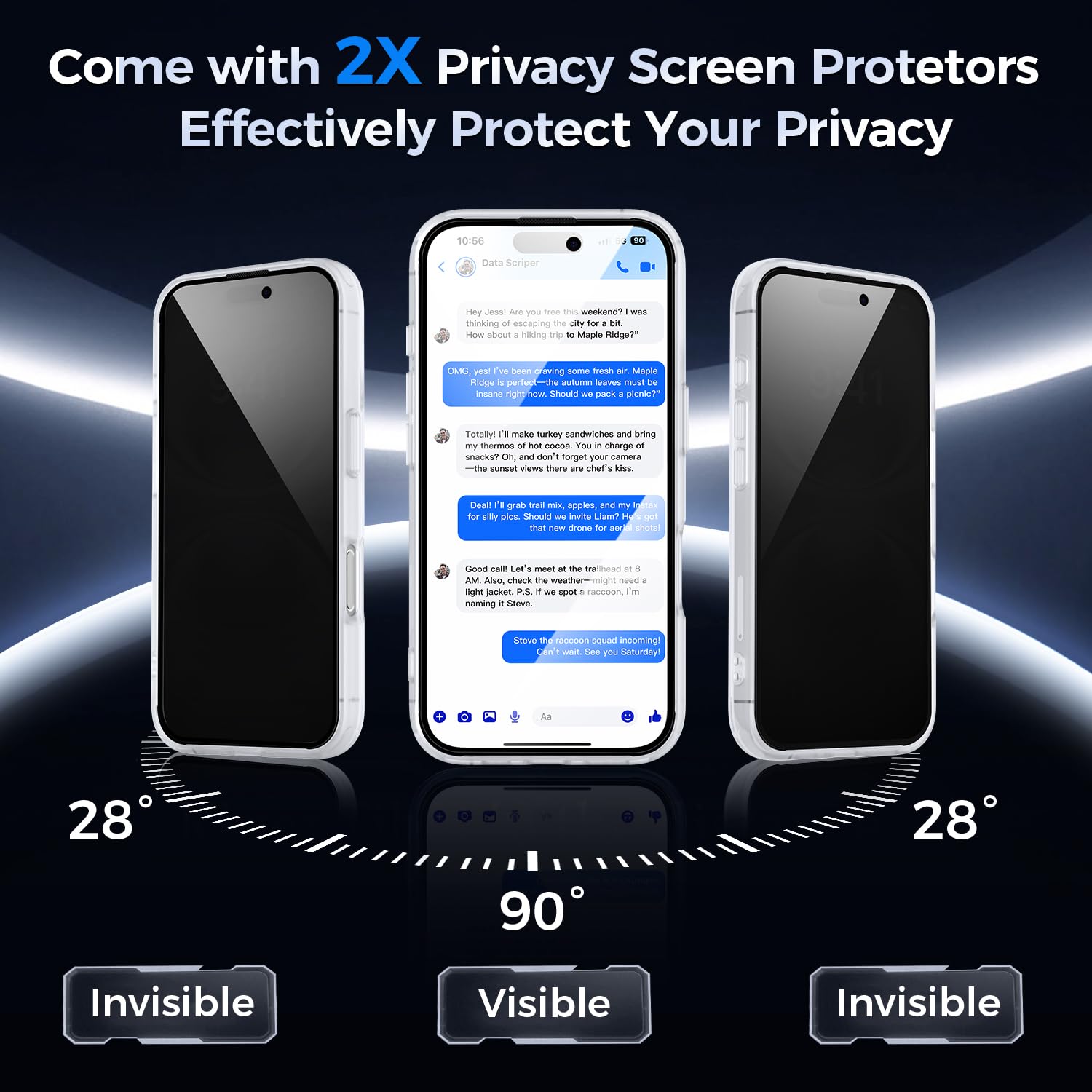 Custodia Magnetica Per IPhone 13 Pro Con 2 Pellicole Privacy – Trasparente Antigiallo