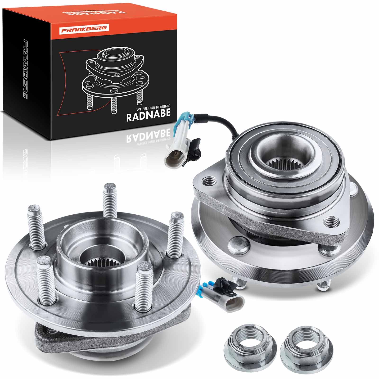Frankberg Kit de 2 rodamientos de rueda delantera con sensor de cable ABS | 25903358, Al frente Con sensor de cable Sensor de Velocidad de las Ruedas Sensor ABS rueda con brida ⌀151