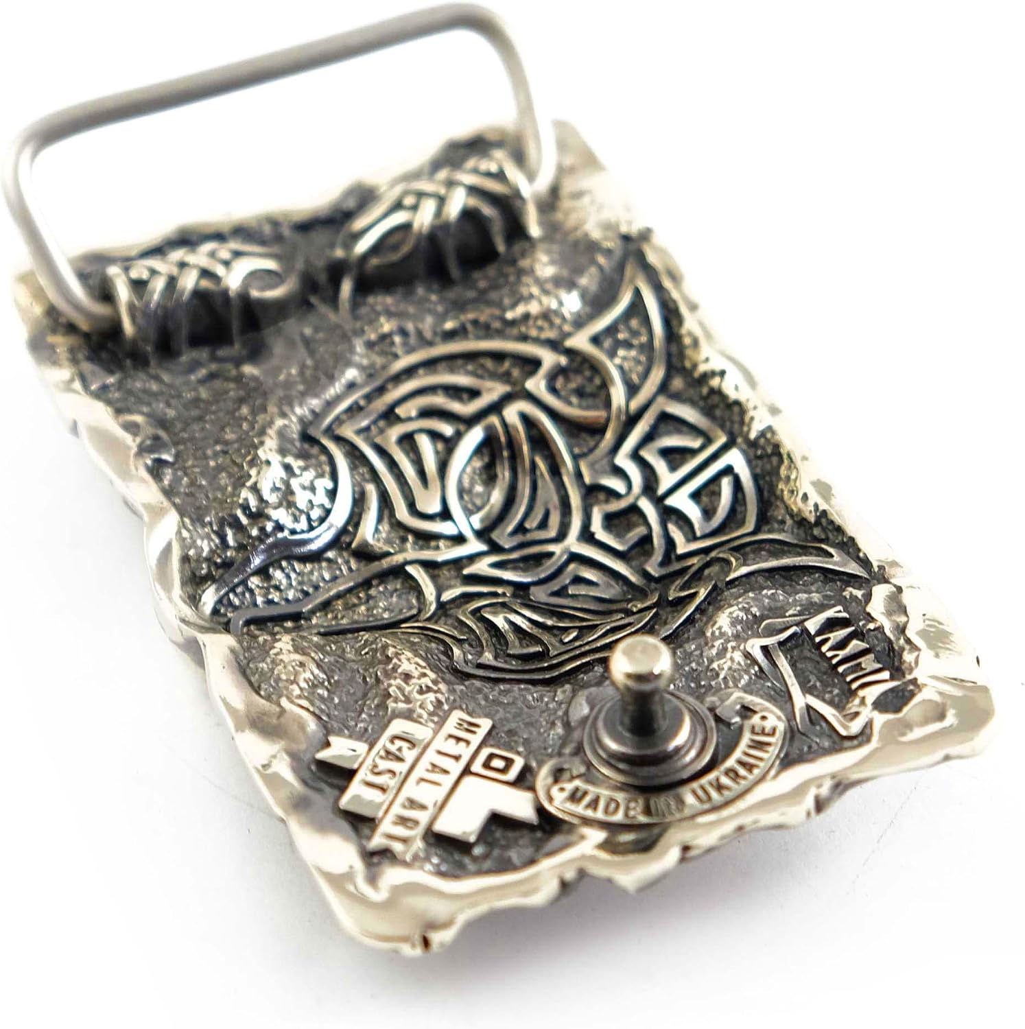 Belt buckle Fenrir Wolf, Handmade Old Norse Scandinavian viking mithology werewolf solid German silver belt buckle
