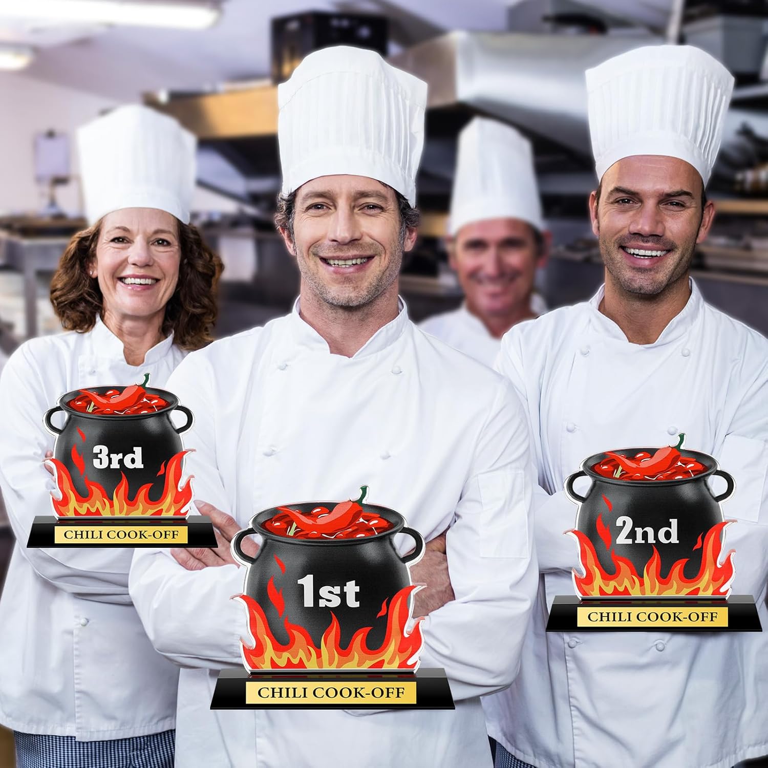 Sieral 3 Pcs Chili Cook Off Trophies Set Acrylic Cooking Pepper Pot with Base Trophy Available Prizes 1st 2nd 3rd Place Trophy for Chili Cook Off Party Decorations - Image 7