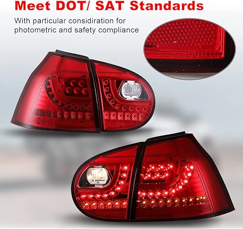 Miniatura 7 de ROXX Conjunto de luces traseras LED para Volkswagen Golf 5/GTI 2006, 2007, 2008, 2009, 2009, luces traseras de repuesto para Volkswagen Rabbit