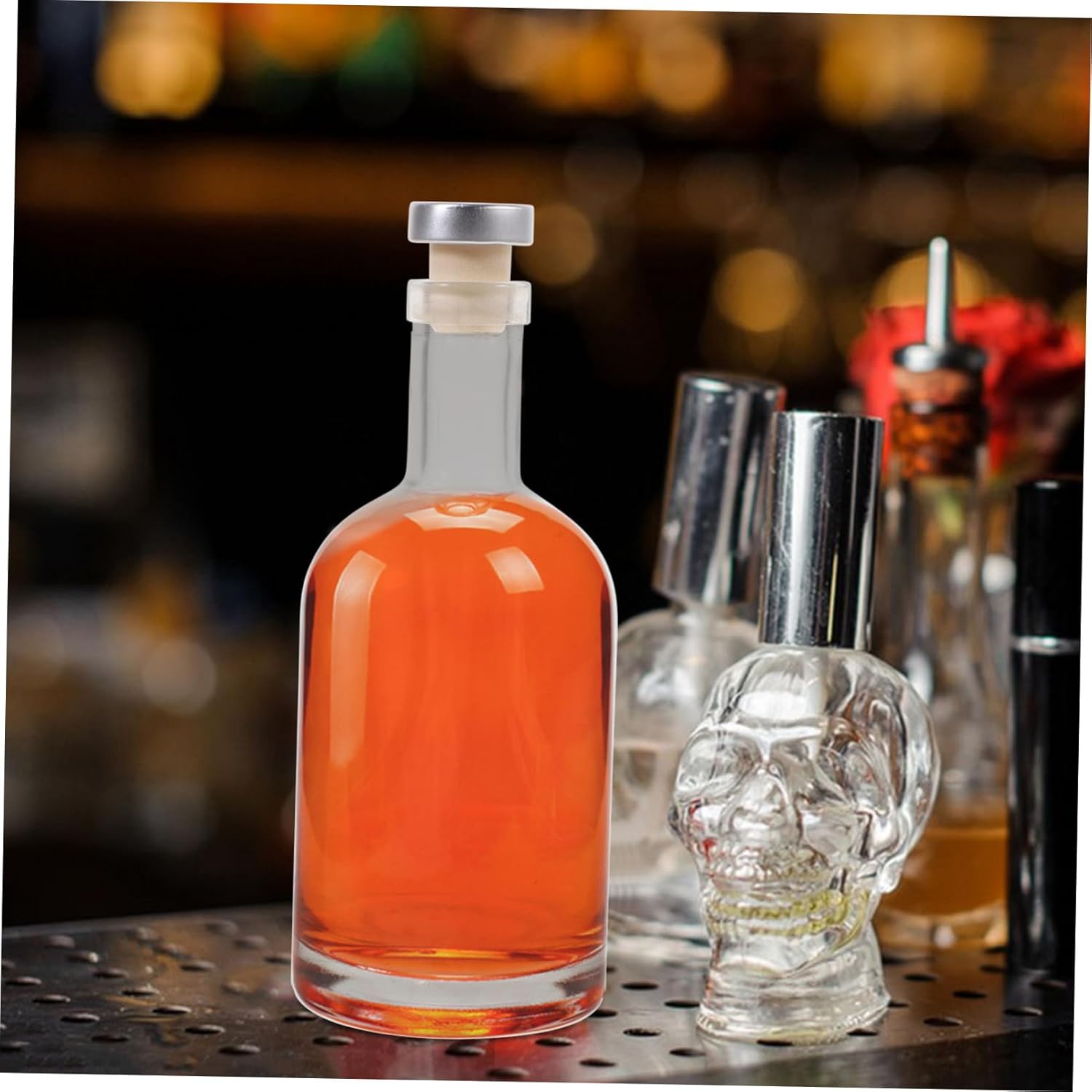 Unomor 2pcs Thickened and Whiskey Decanter Liquor Bottle for Home Bar and Parties Elegant Design Slip Base and Easy Clean Opening