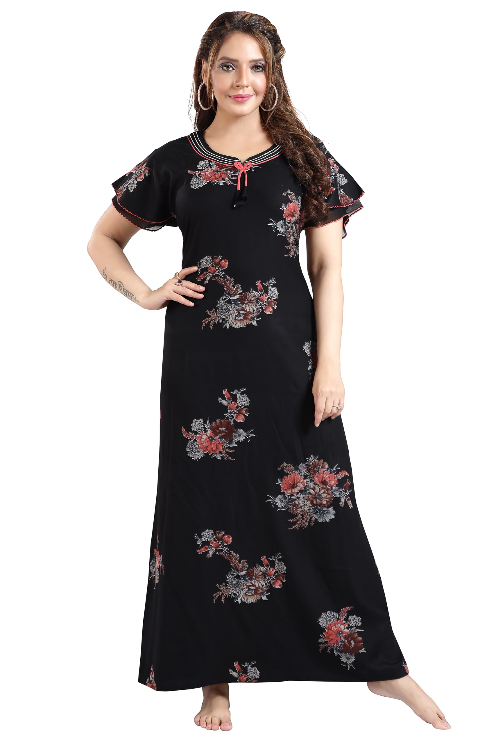 trundz Women 's Printed Pure Alpine Nighty (858)-picture-24