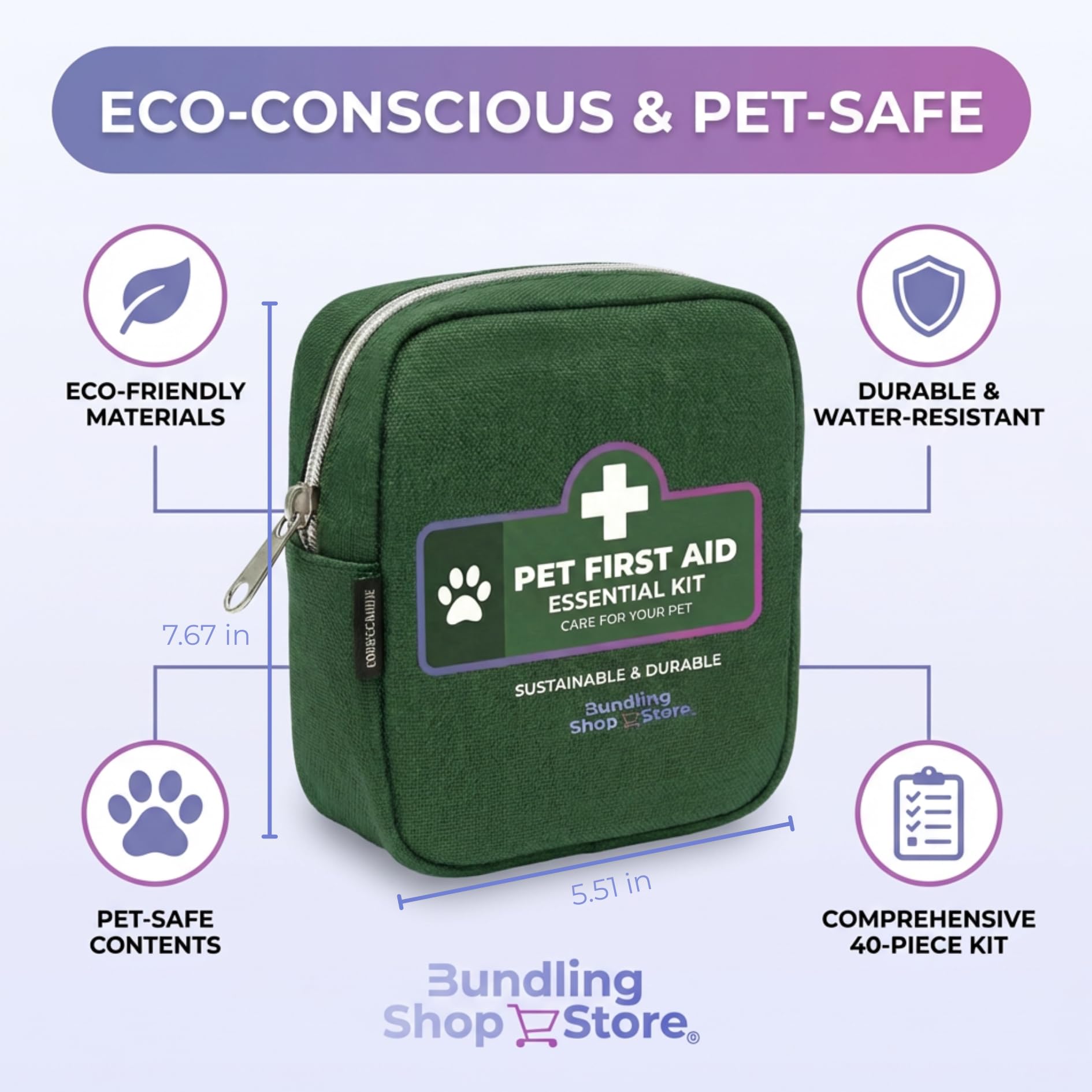 Premium Pet First Aid Kit for Dogs & Cats - 60pc - Mini First aid kit Compact Emergency Medical Supplies - Lightweight & Waterproof Case for Hiking, Travel & Home - Includes Tick Remover & Emergency - image 8
