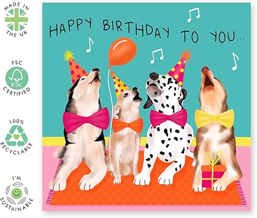 Miniatura 2 de CENTRAL 23 Tarjeta de cumpleaños esposa marido  perros cantantes  tarjeta de cumpleaños mamá papá  regalo de cumpleaños novia novio  tarjeta de