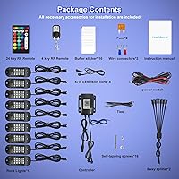 Vista 6 de SHINIGHT - Luces LED de roca para camiones, kit de luces de 12 cápsulas para Jeep, kit de iluminación exterior con control por aplicación, modo