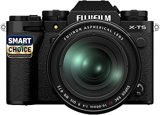 Fujifilm X-T5 40MP APS-C X-Trans Sensor|Smartchoice|Pixel Shift|IBIS System|Ultra high Resolution mirrorless Camera|6k 30p|Quick Lever for Photo/Video with XF 16-80mm f/1:4 Lens -Black