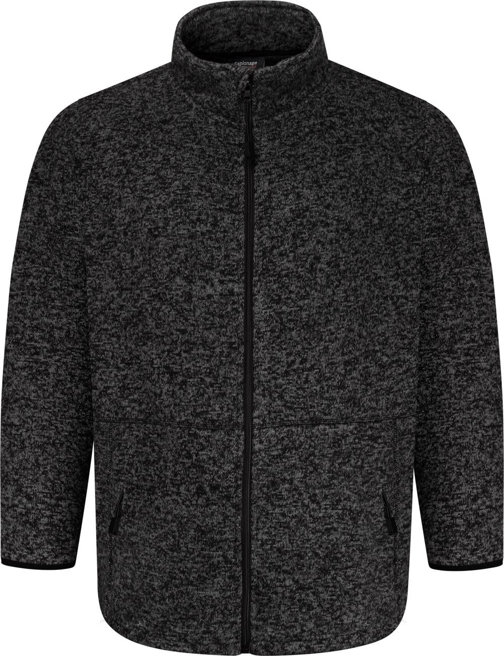 Espionage Micro Fleece Jacket Zip Up Collared Pocketed Winter Mens 2XL-8XL FL041 (UK, Alpha, 6XL, Regular, Regular, Charcoal)