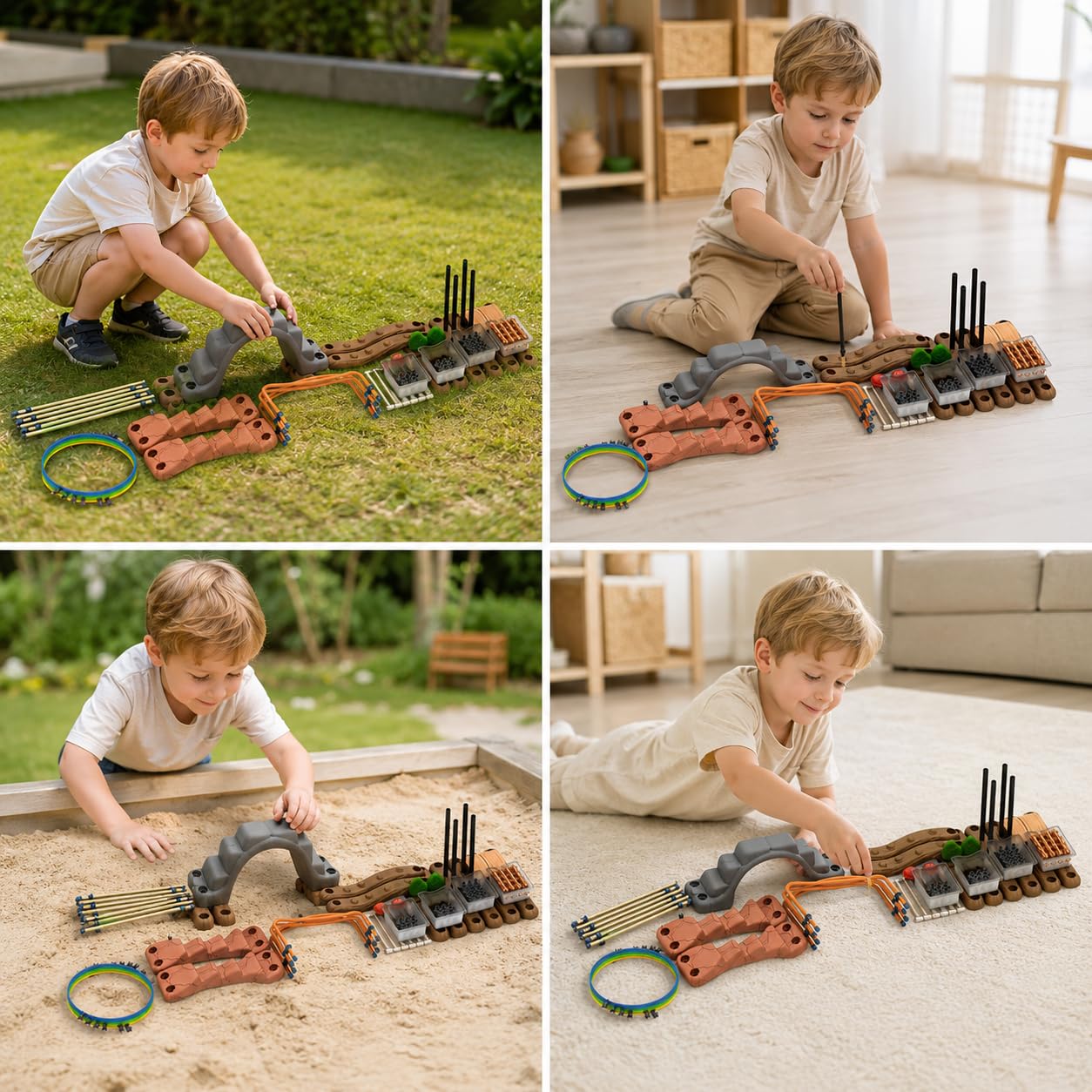 Outdoor Bausteine für Kinder ab 1 Jahr, Hohlbausteine & Bauklötze aus em für kreativen im Freien