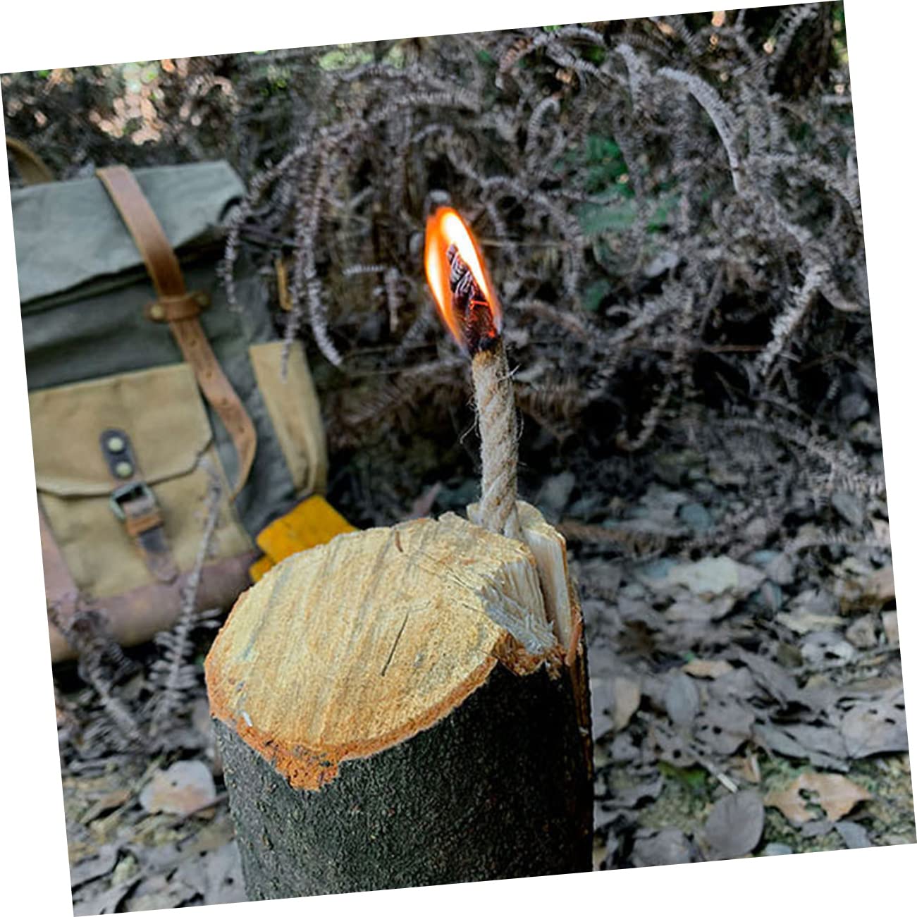 GOOHOCHY 2X Survival Wick Cord Camping Fire Starter Tool Set Flint Fire Starter Multi-Functional Outdoor Utility