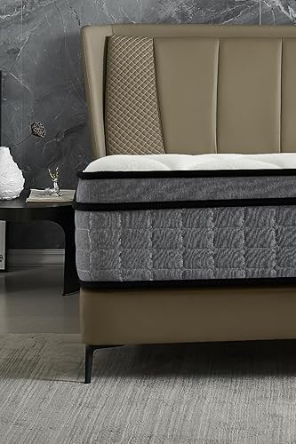 Miniatura 8 de Container Furniture Direct Colchón híbrido tamaño Queen de 12 pulgadas en una caja, cojín de cama con espuma viscoelástica con infusión de gel,