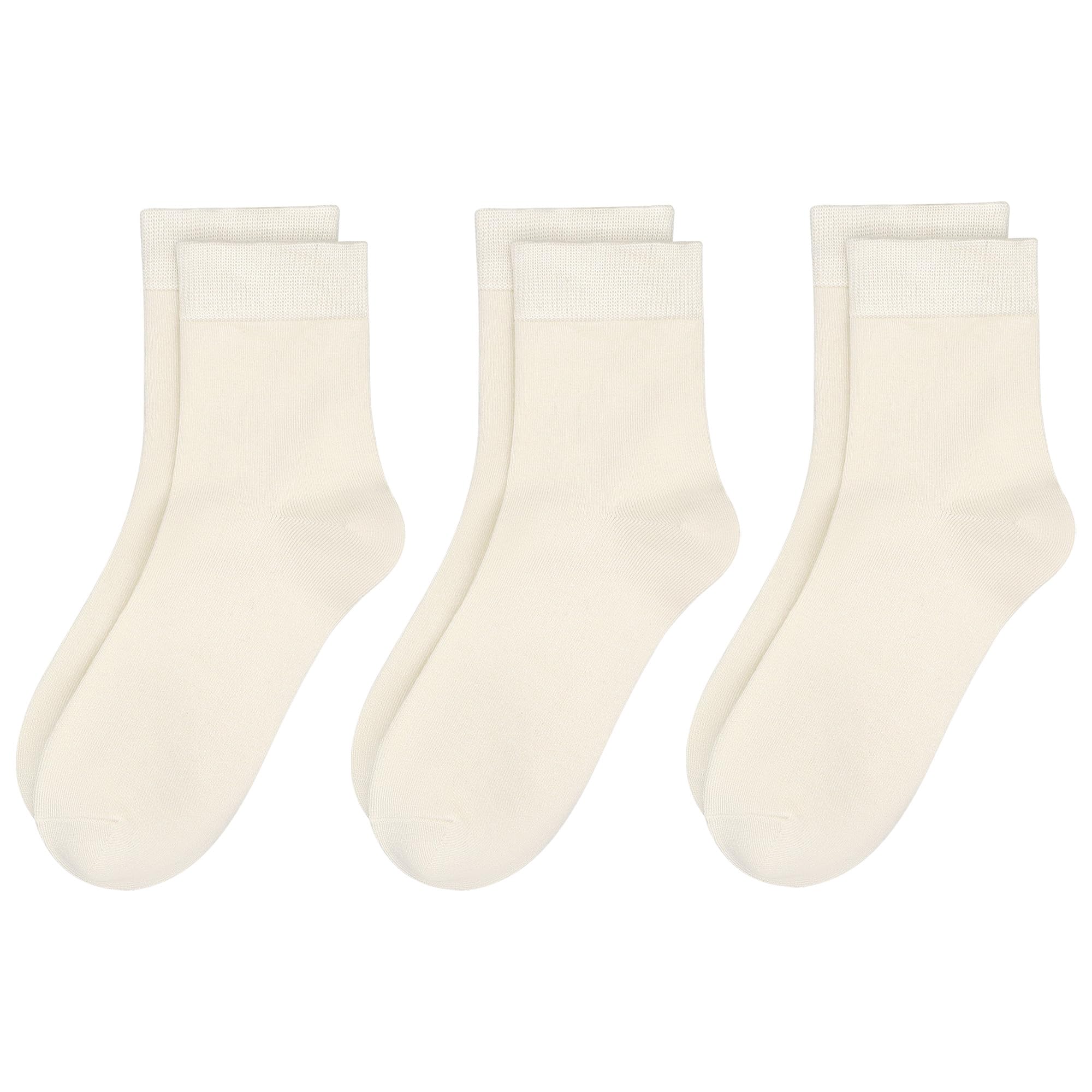 Womens Viscose Bamboo Crew Socks Thin Casual Ultra Soft Colorful Above Ankle Socks Breathable Comfortable 3/6 Pairs