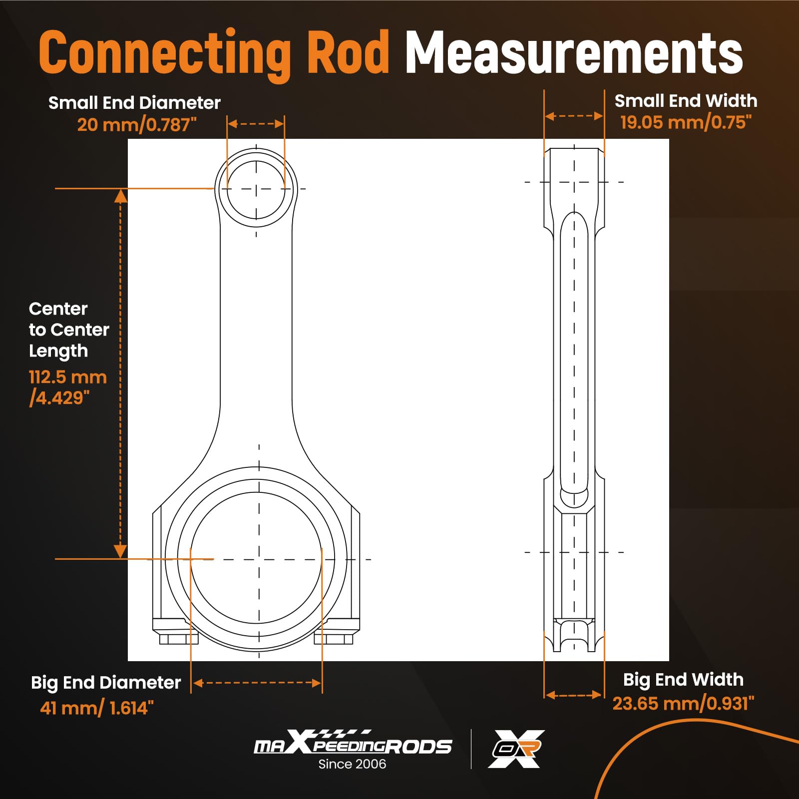 Amazon.com: maXpeedingrods 4pcs H-Beam Connecting Rods for