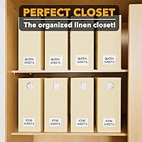 Vista 5 de SpaceAid 8 Pack Bed Sheet Organizers and Storage, Foldable Sheet Organizer for Linen Closet, Sheets Set Folder Keeper with Window XL