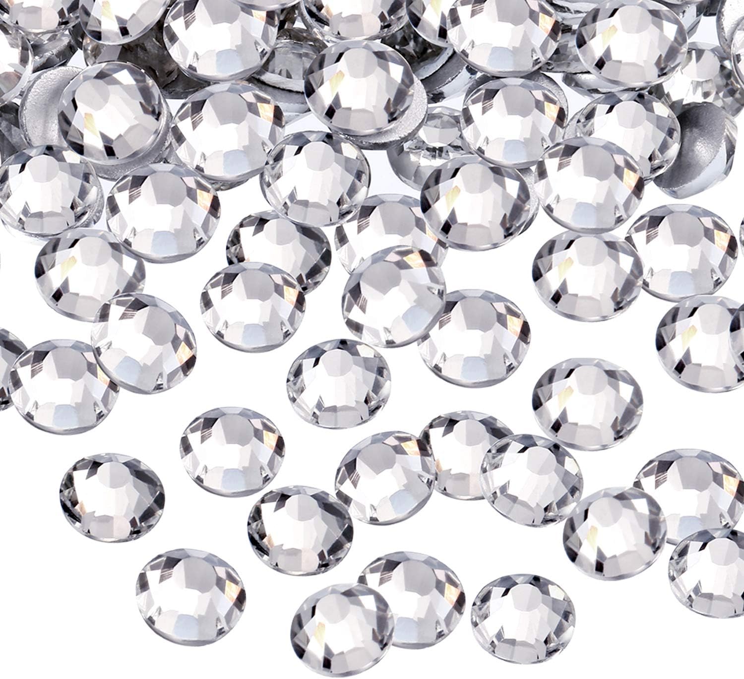 1440 Pack Crystal Flat Back Rhinestone Round Diamante Gems, Non-Self-Adhesive (Clear, 3 MM)