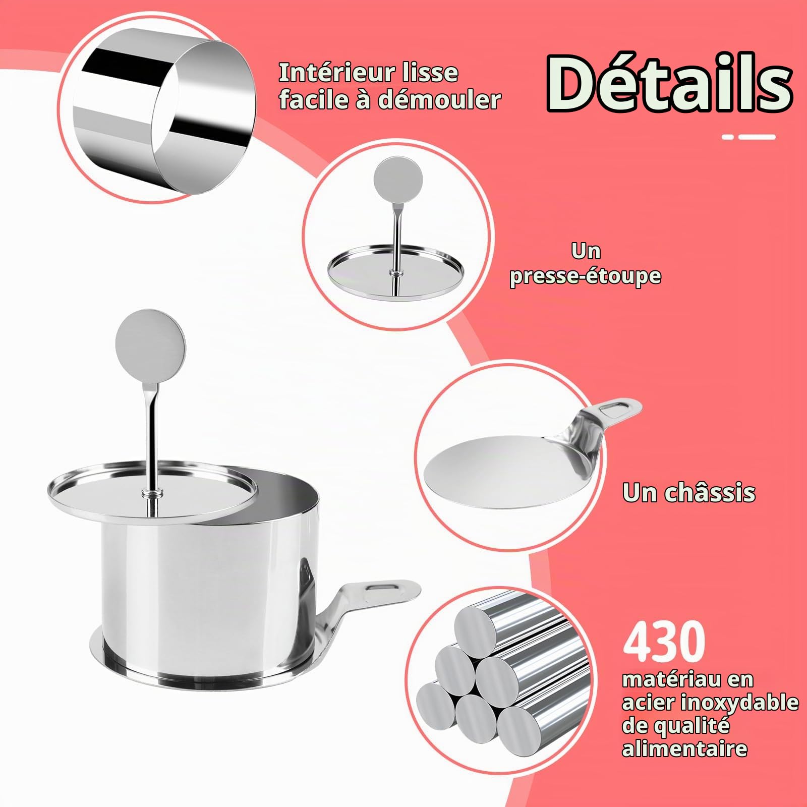 SWAWIS 12 Pièces Ø7,5cm Cercle à Pâtisserie Set Rond