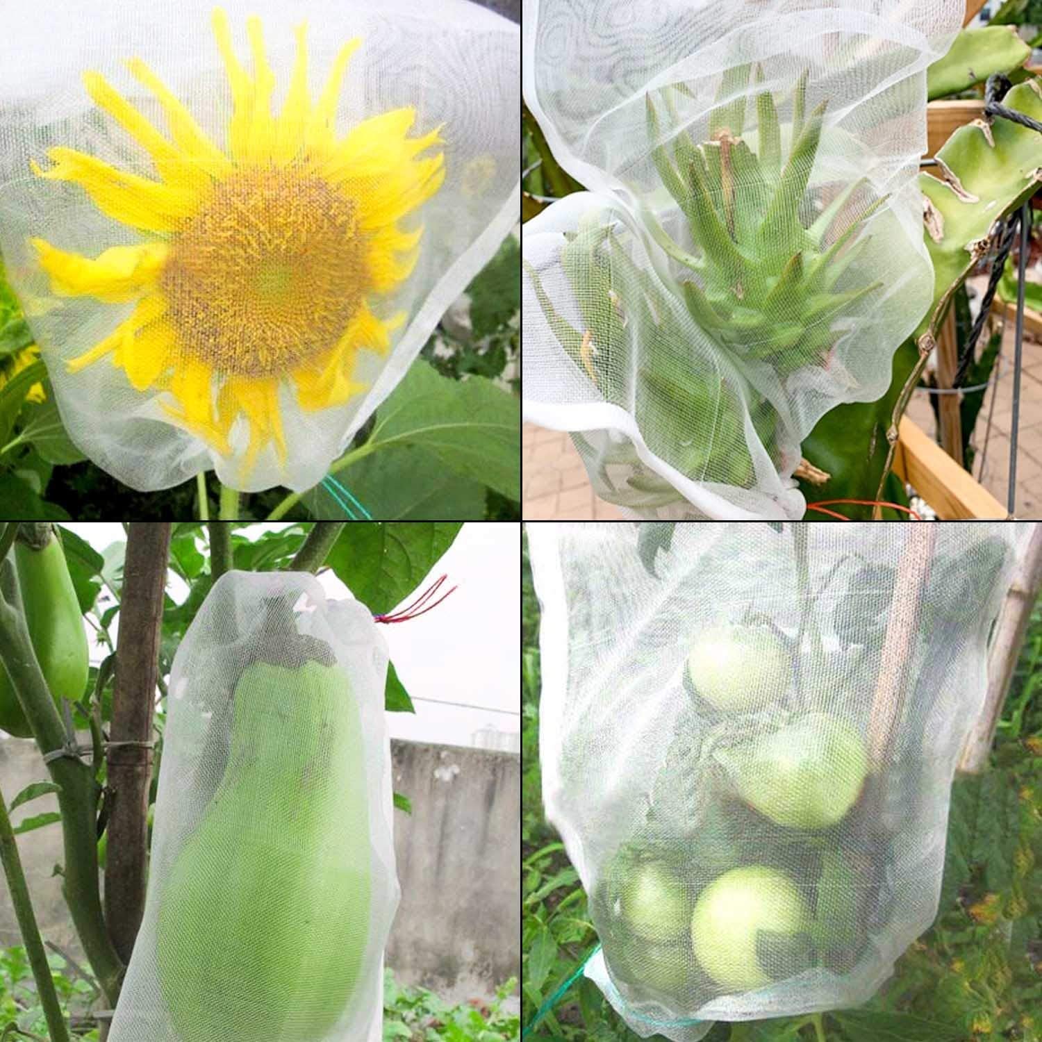 50 sztuk worków ochronnych na owoce, ze ściągaczem, worek ochronny na owoce, siatka na komary, worek ochronny do ogrodu, na rośliny, Fruit Protection Bag (wymiary: 35 x 55 cm)
