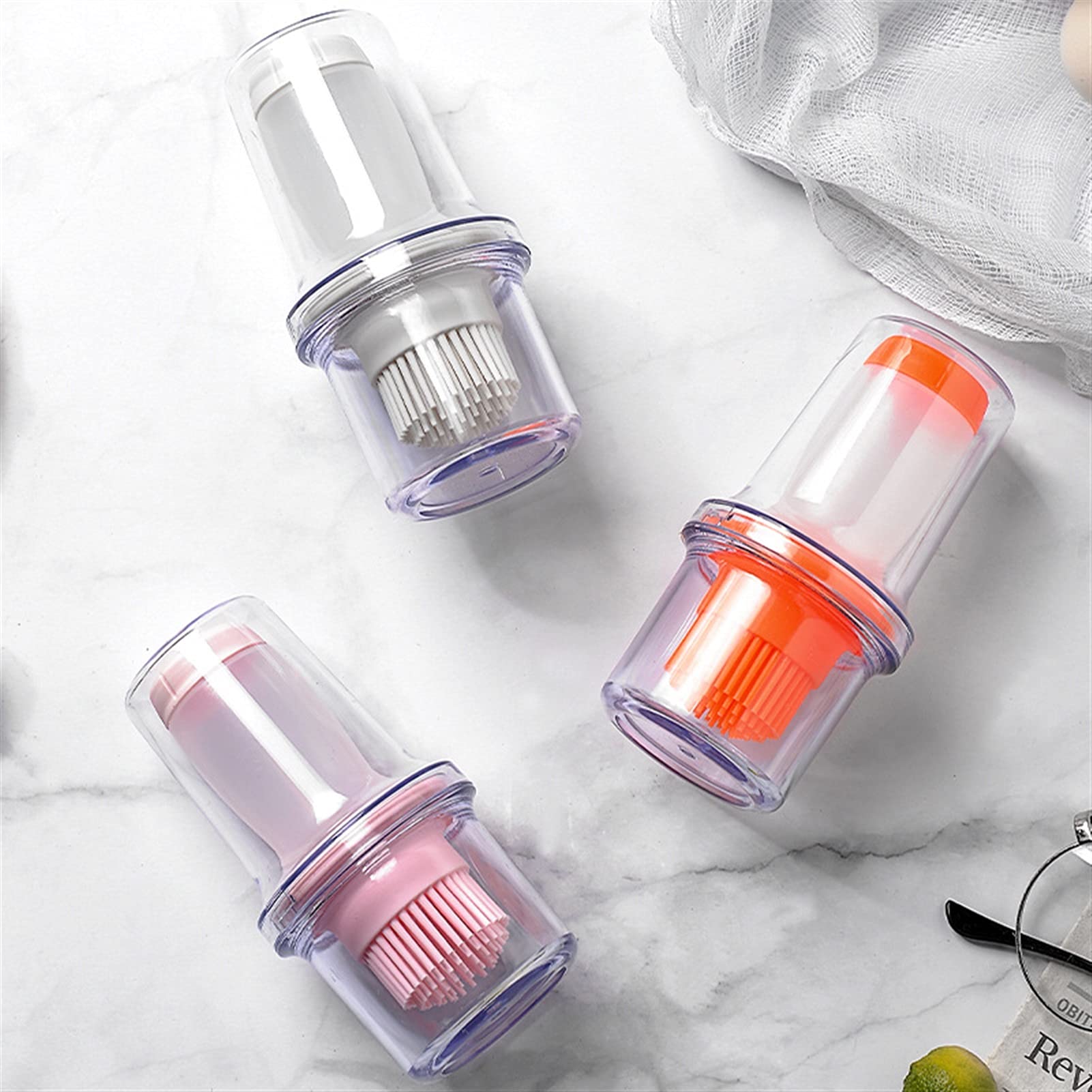 4 Pcs Brosse à Bouteille D'Huile En Silicone, Brosses à Badigeonner Barbecue/pâtisserie, Grill De Cuisson En Silicone, Brosse à Bouteille D'Huile/miel/sauce (Vert